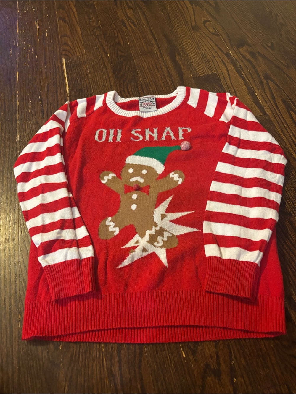 Red White Striped Kids Holiday Sweater